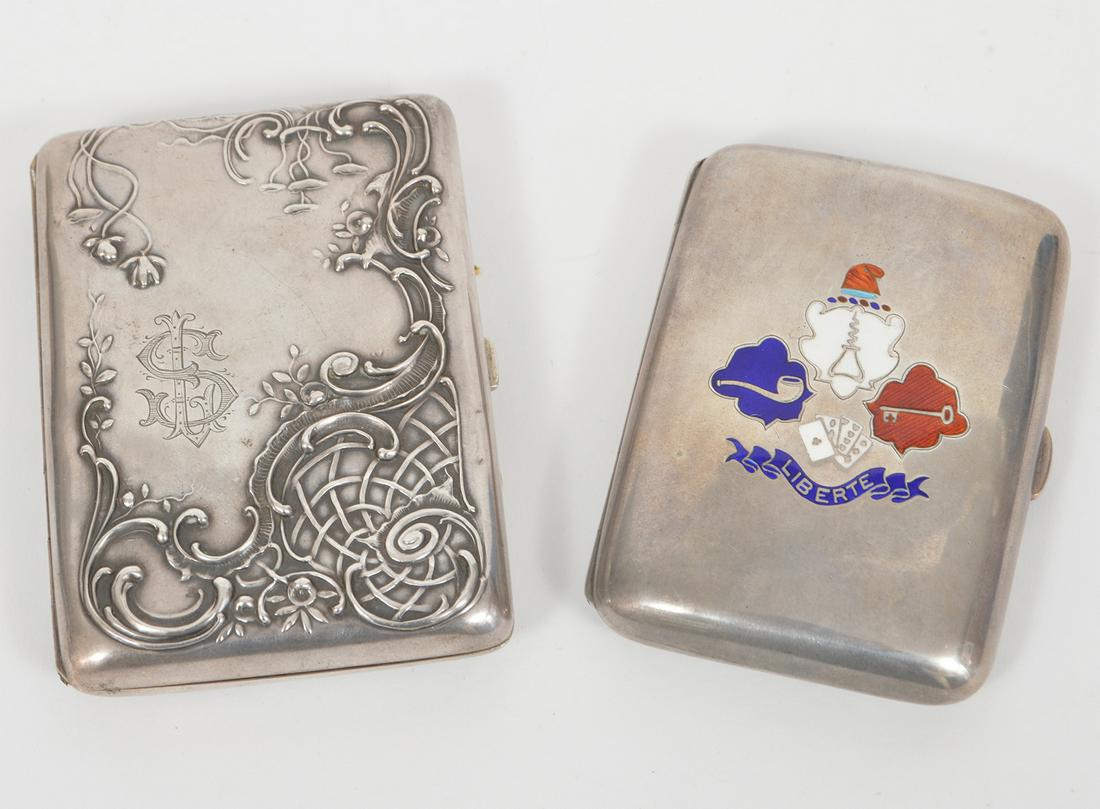 2 Art Nouveau 800 & Sterling Cigarette Cases (1 of 8)