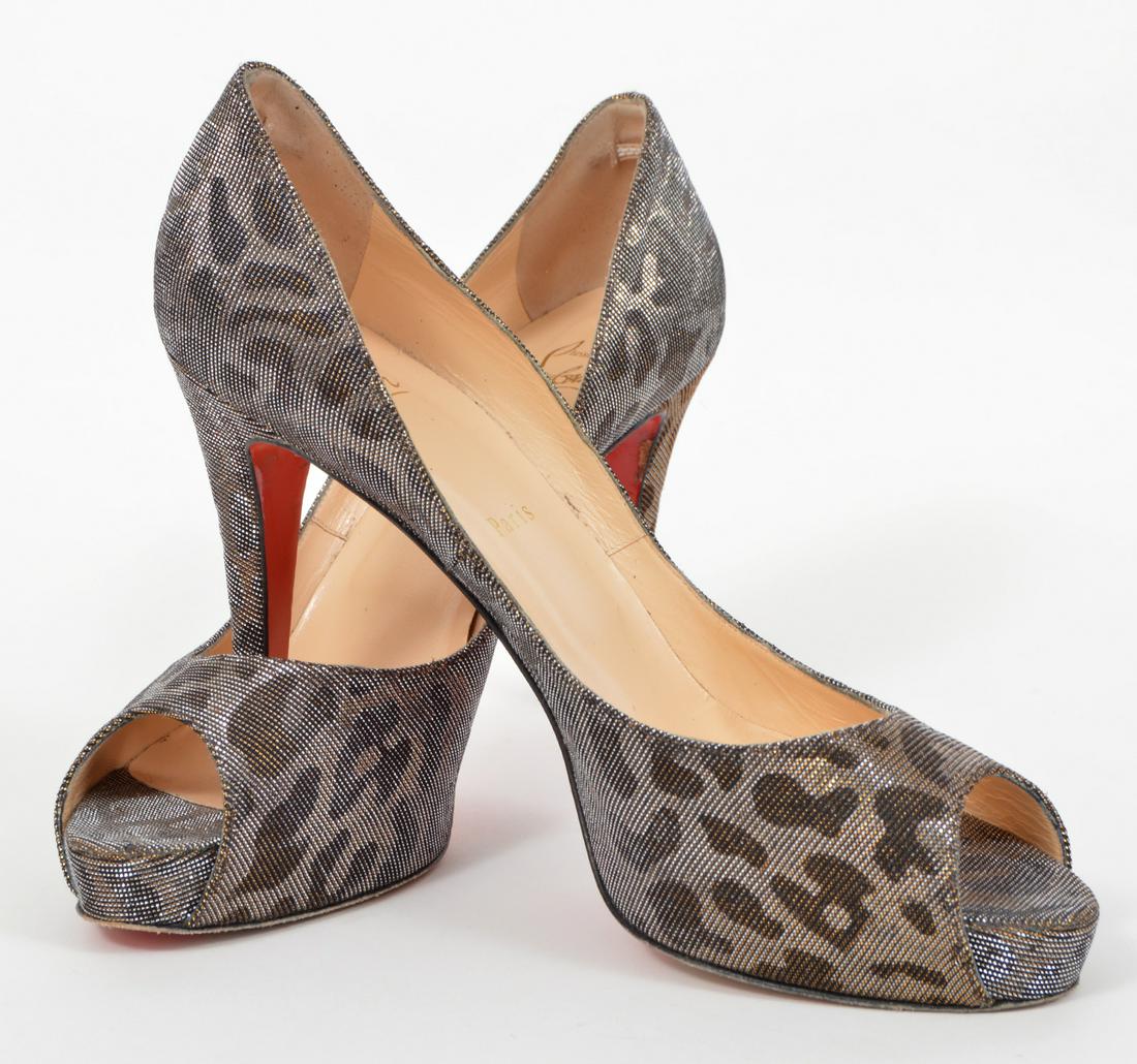 Christian Louboutin Metallic Peep Toe Pumps Sz 42 (1 of 8)