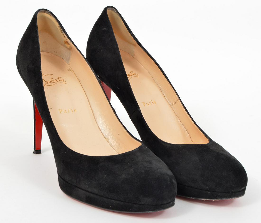 Christian Louboutin Black Suede Platform Pumps 42 (1 of 9)