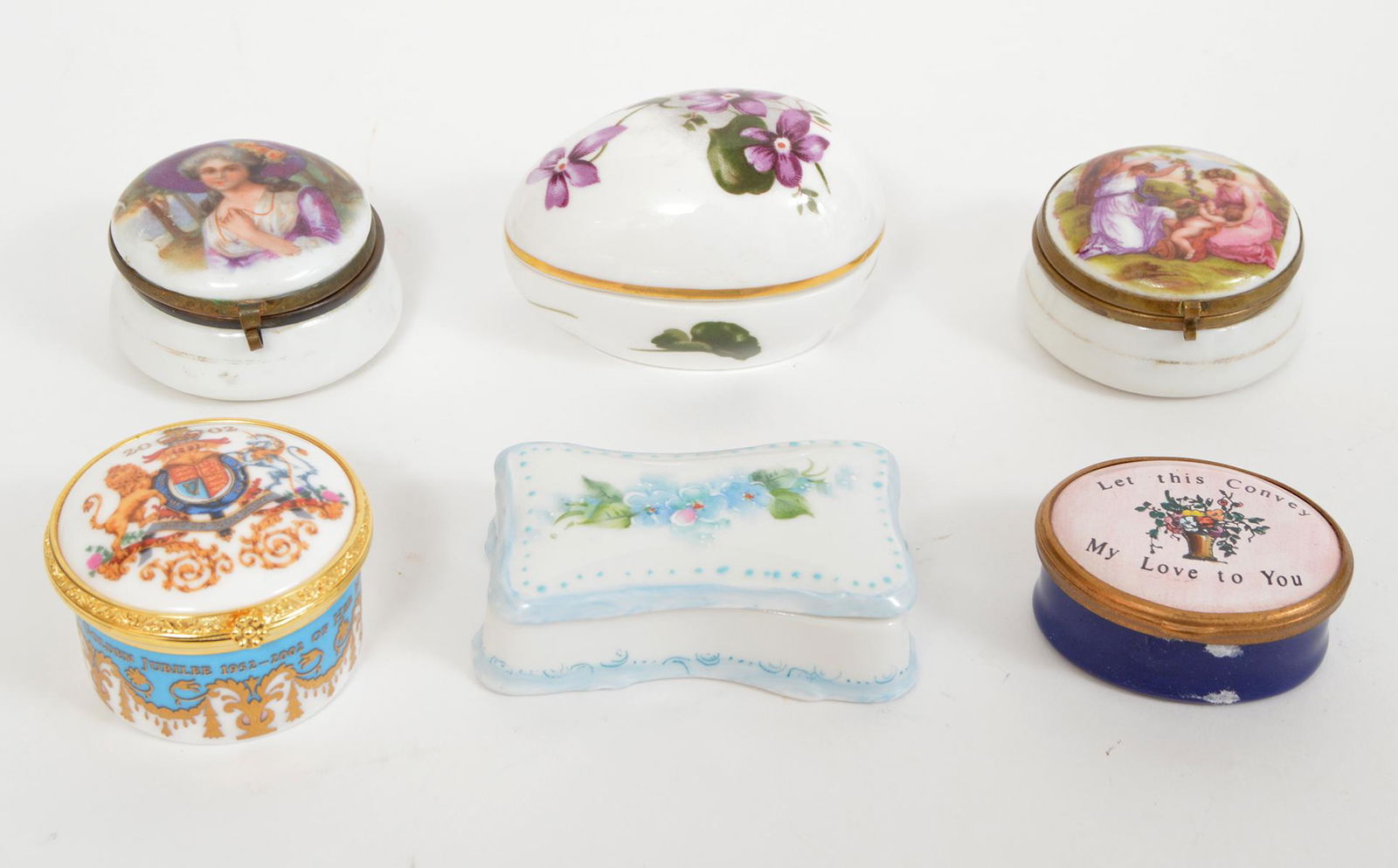 6 Porcelain and Enamel Trinket Boxes (1 of 10)