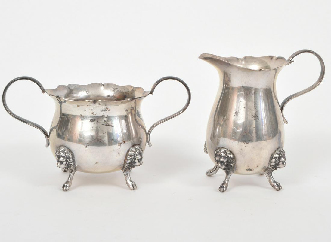 Antique Sterling Silver Sugar Bowl & Creamer (1 of 6)