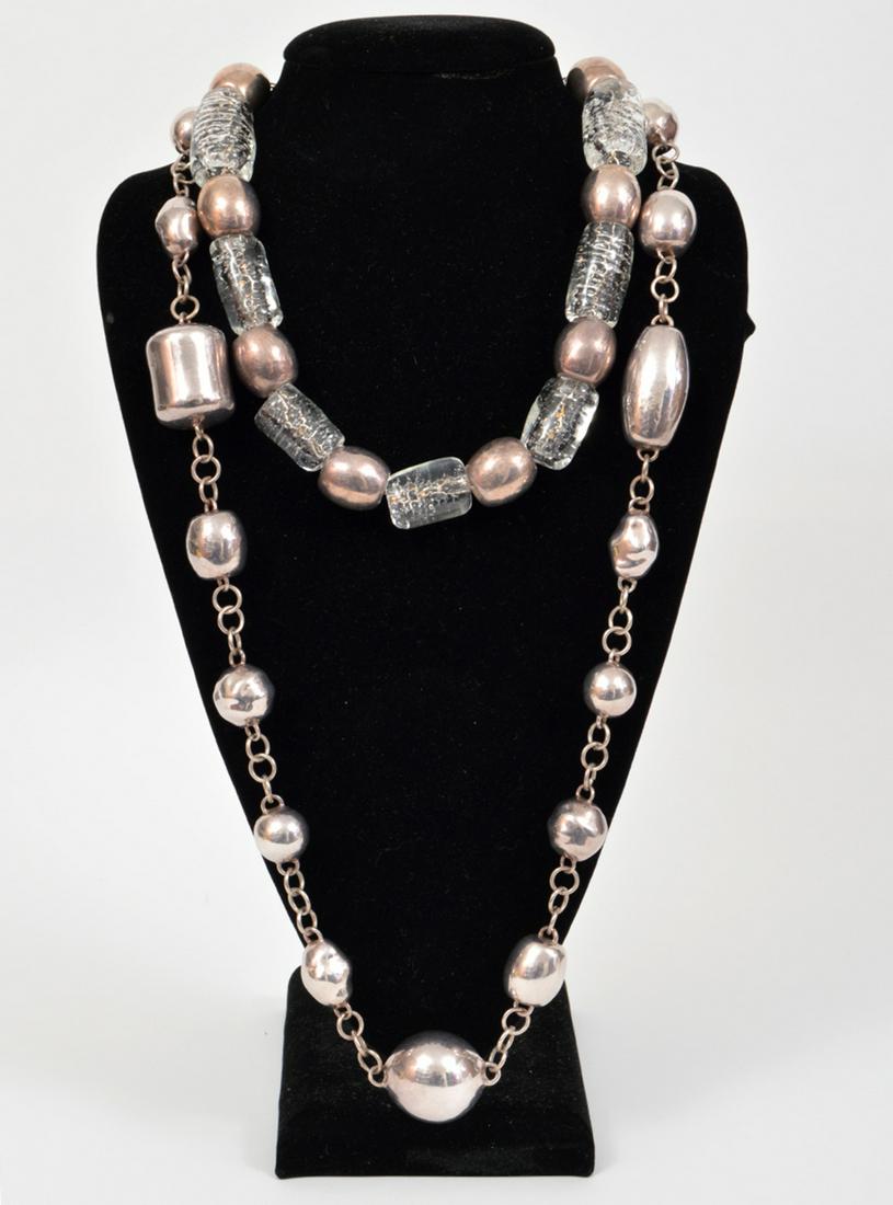 2 Sterling Silver Bead Necklaces (1 of 4)