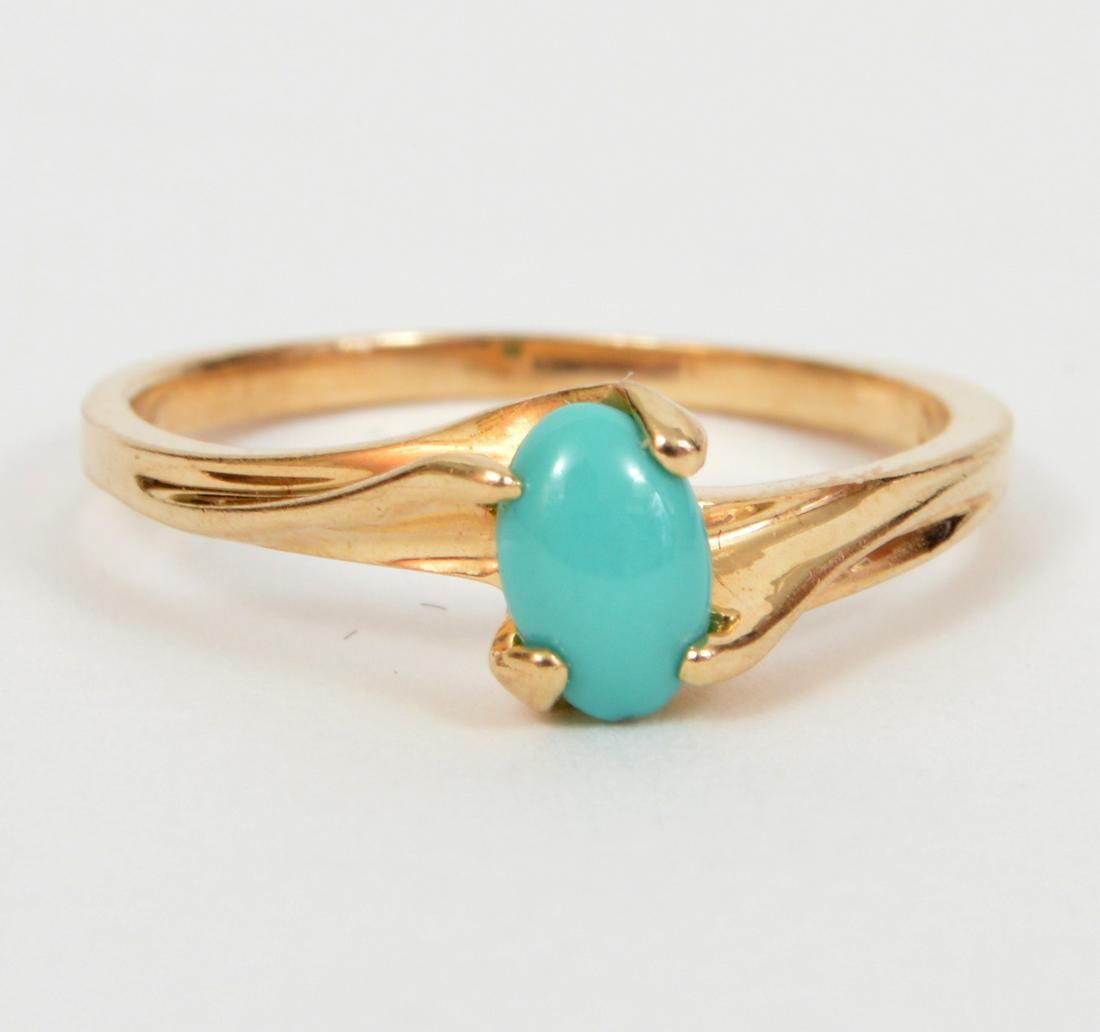 Turquoise & 10k Yellow Gold Ring (1 of 6)