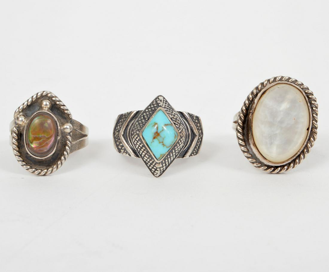 Sterling Rings MOP Turquoise Shell (1 of 10)