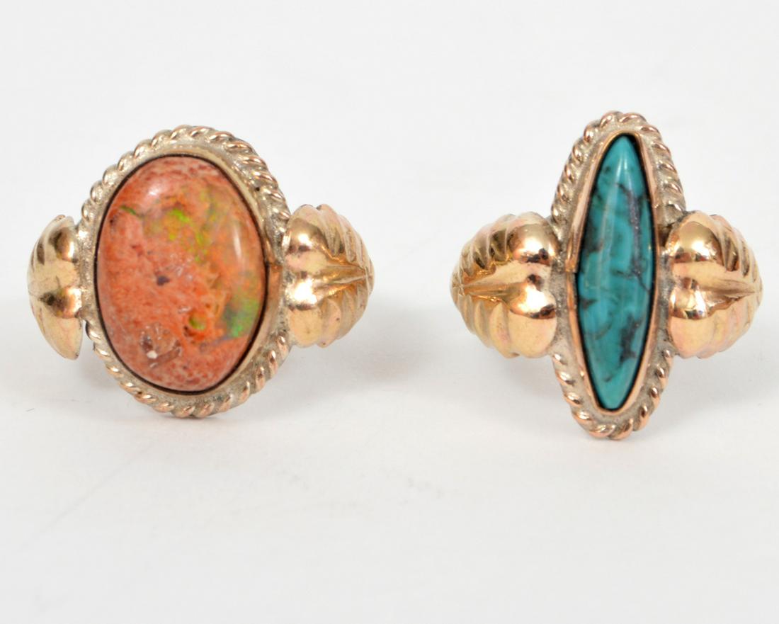 2 Sterling & Gold Filled Rings w/ Opal & Turquoise (1 of 11)