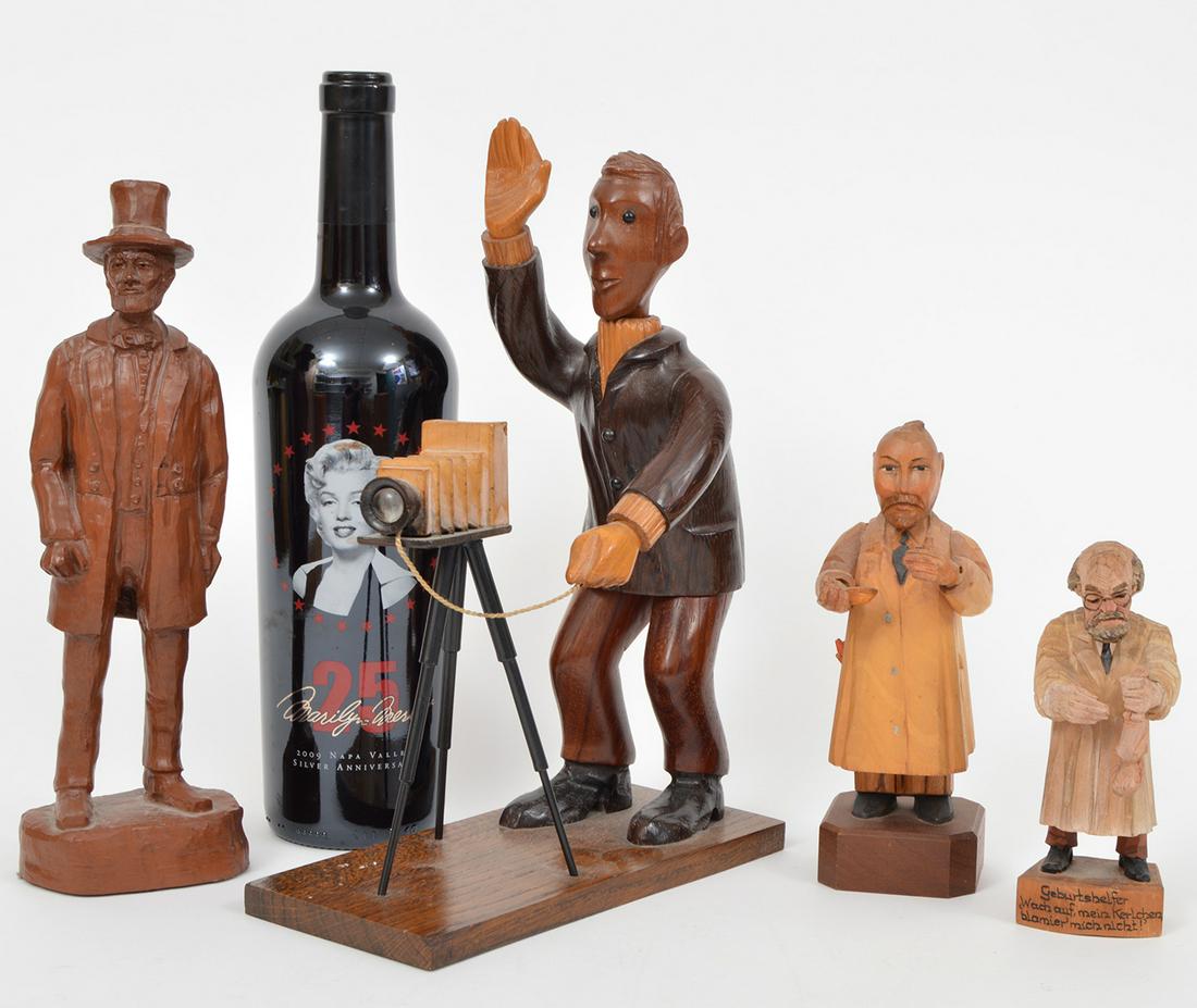 Lot 4 Carved Wood Folk Art Figurines (1 of 12)