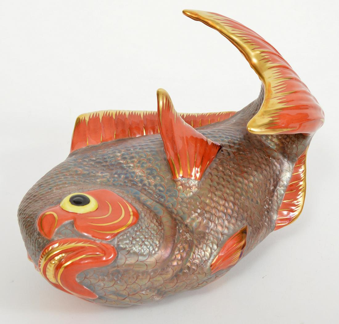 Large Herend Porcelain Koi Fish on Side (1 of 6)