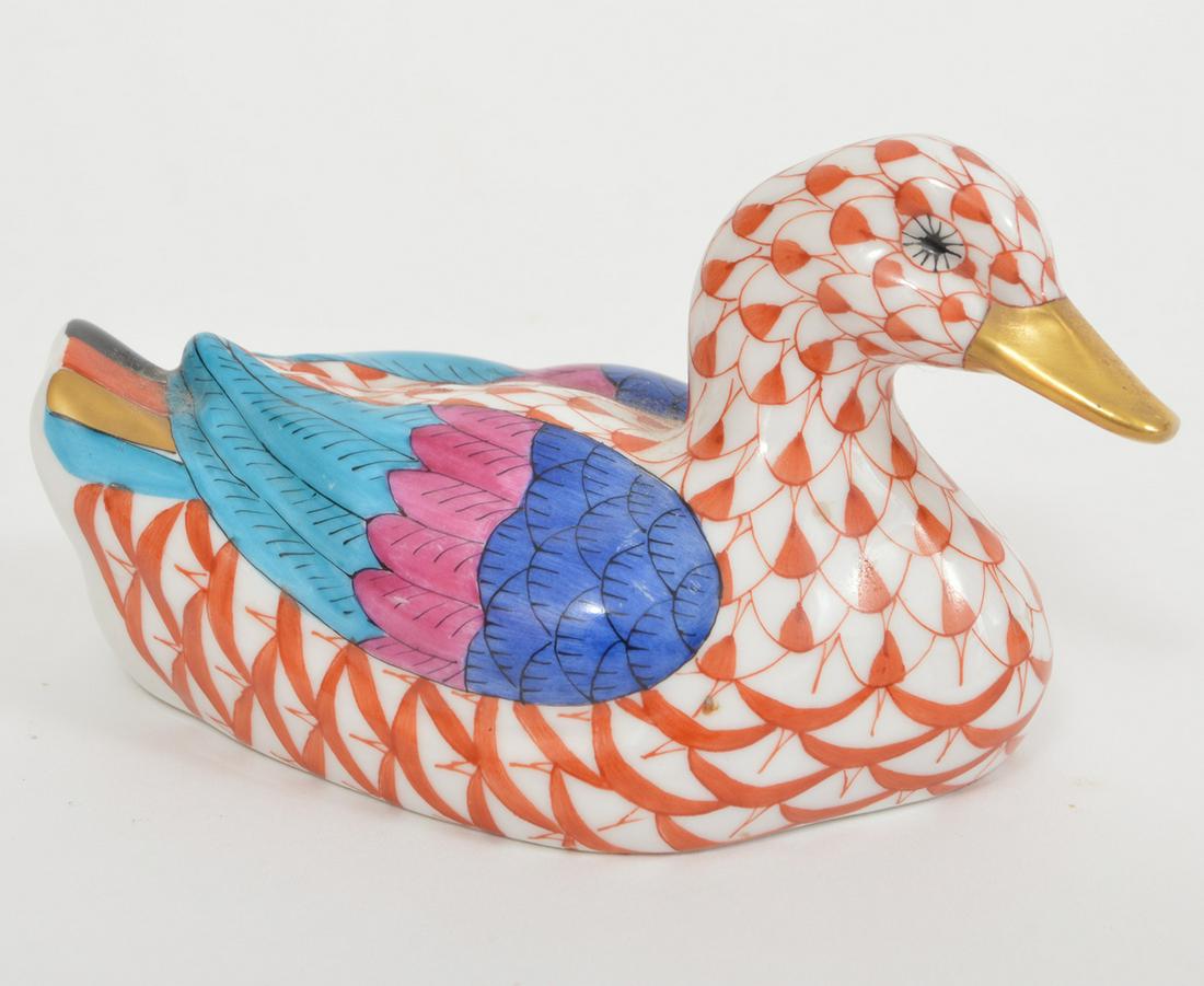 Herend Rust Fishnet Duck Porcelain Figure (1 of 6)