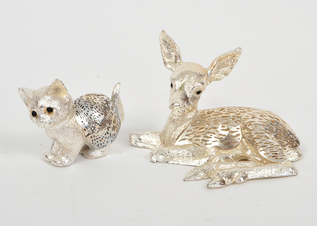 Christofle Cat & Deer Figurine Silverplate (1 of 5)