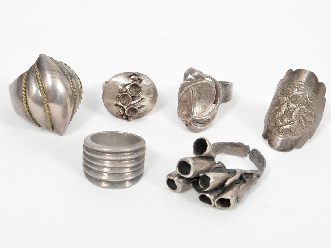 6 Handcrafted Sterling Silver Rings (1 of 7)