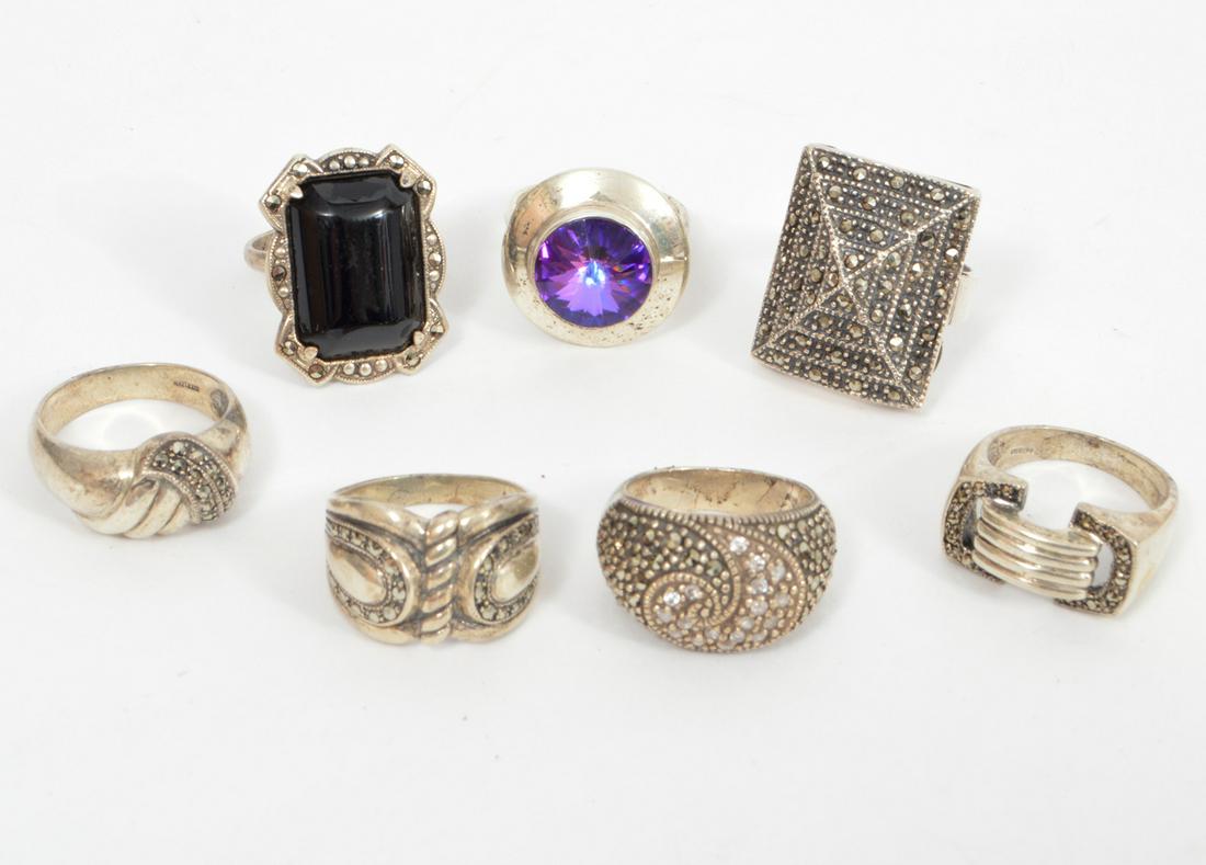 Lot of 7 Sterling Silver Rings (1 of 19)