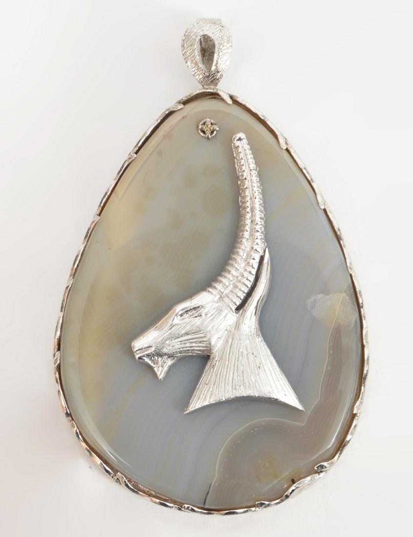 Huge Quartz Sterling Mythical Creature Pendant (1 of 4)