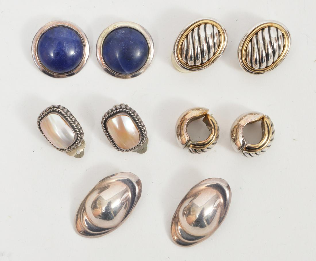 5 Pair Sterling Silver Clip Earrings (1 of 3)