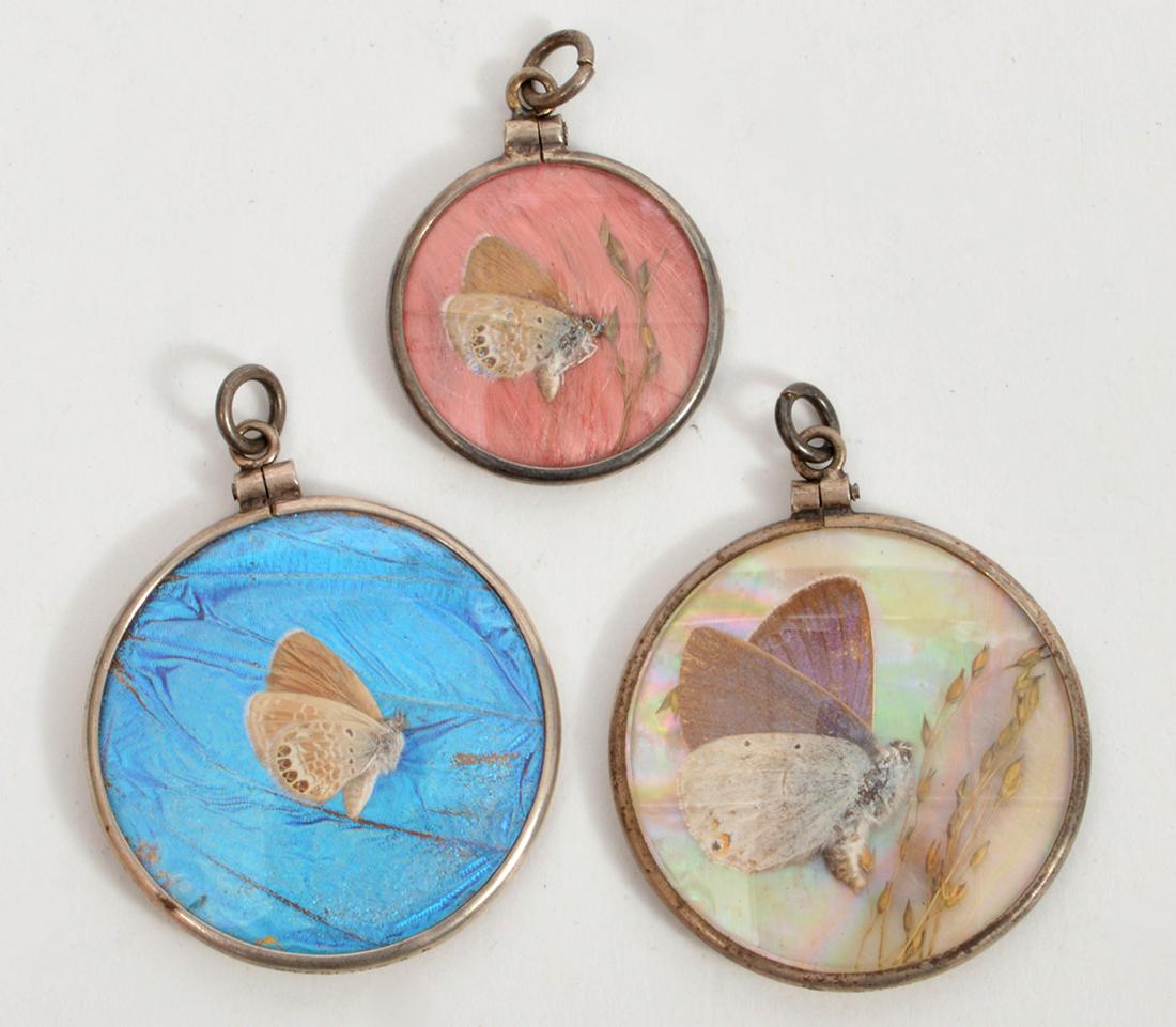 3 Butterfly Wing Pendants Charms Sterling Silver (1 of 6)