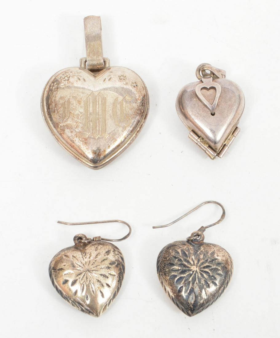 Lot of Sterling Silver Heart Jewelry (1 of 6)