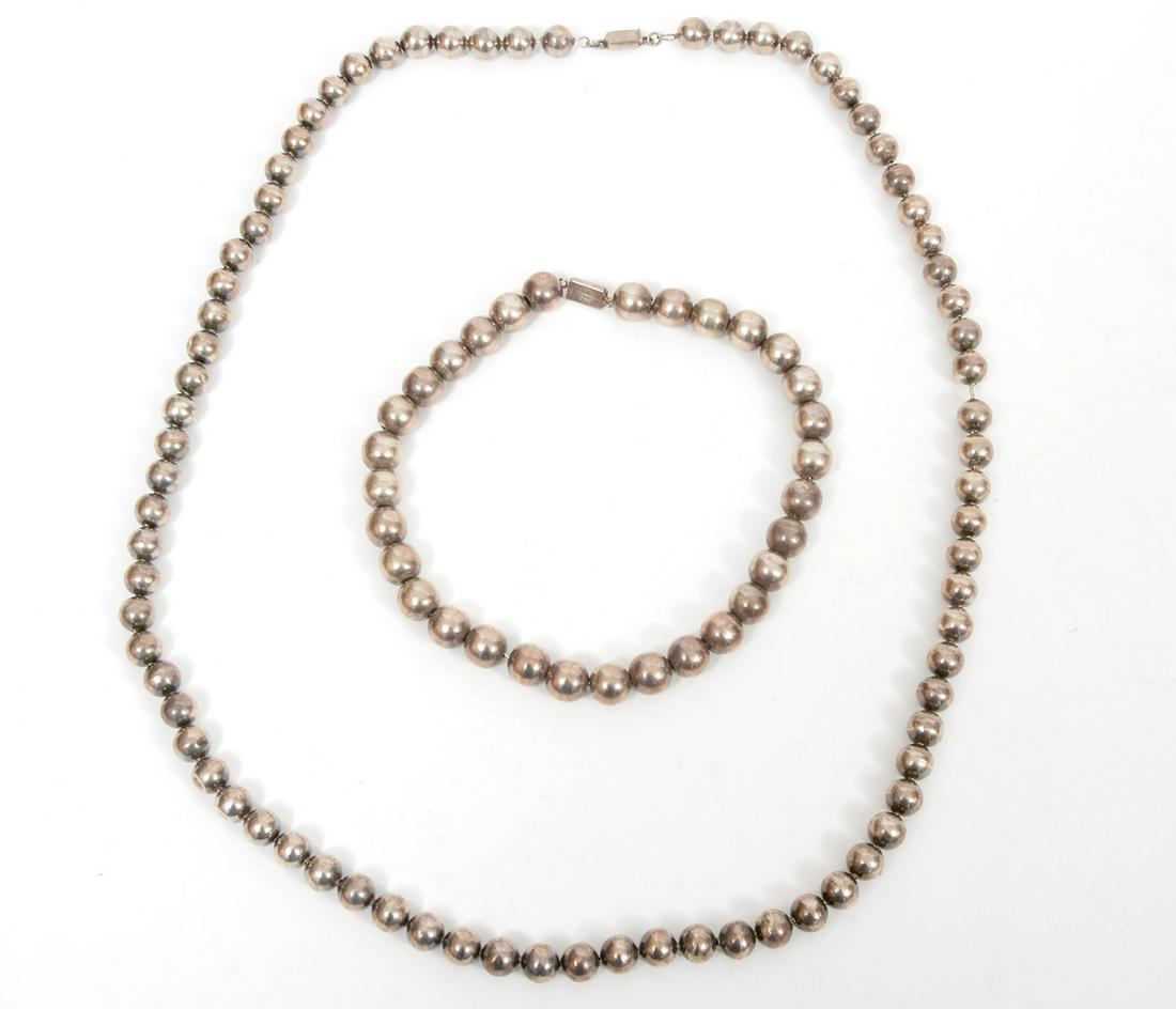 2 Mexican Sterling Silver Bead Strand Necklaces (1 of 3)