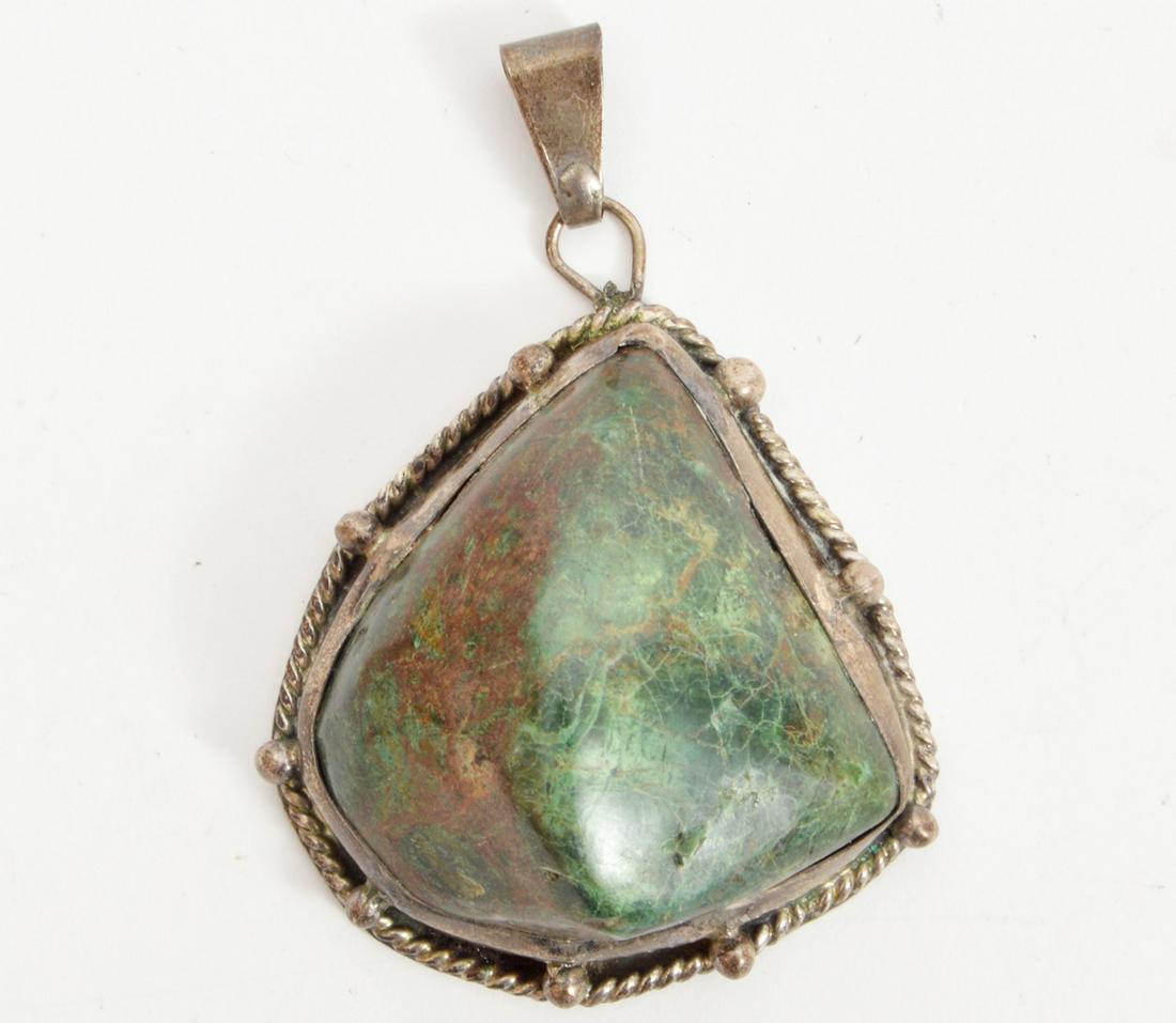Taxco Mexico Sterling Massive Turquoise Pendant (1 of 4)