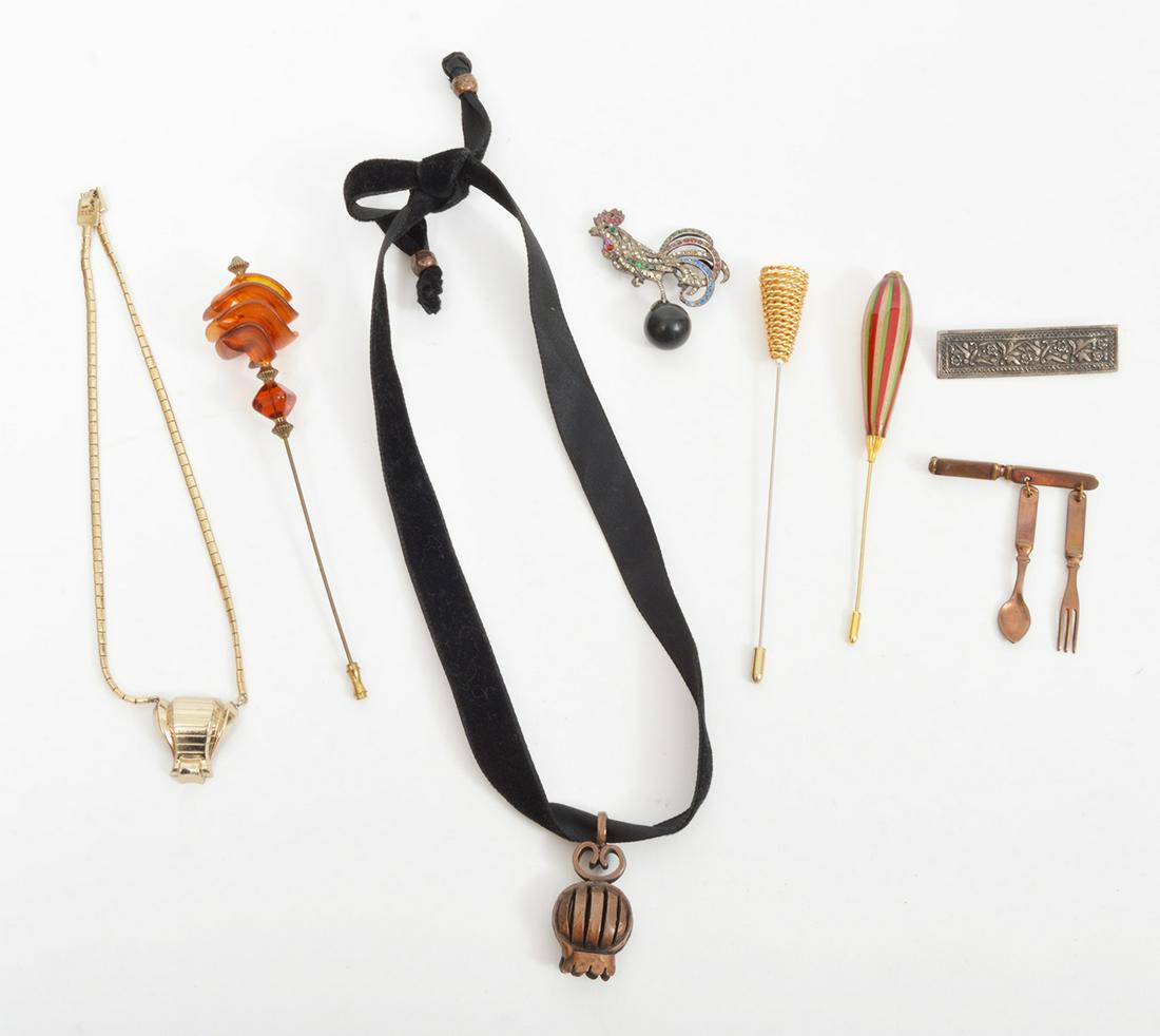 Lot of Vintage Jewelry Hat Pins Necklaces Brooches (1 of 8)