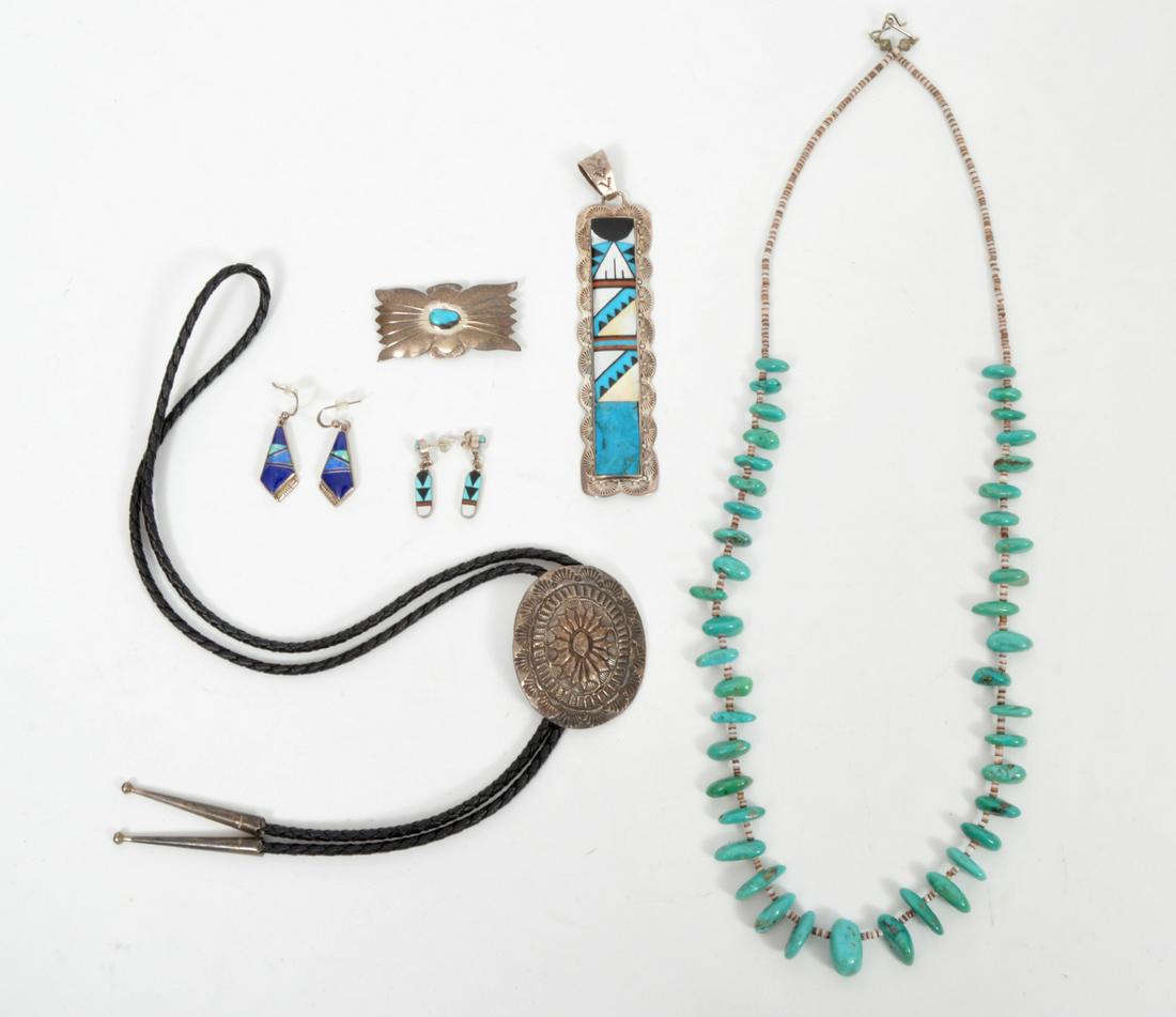 Lot Sterling Turquoise Native American Jewelry (1 of 9)