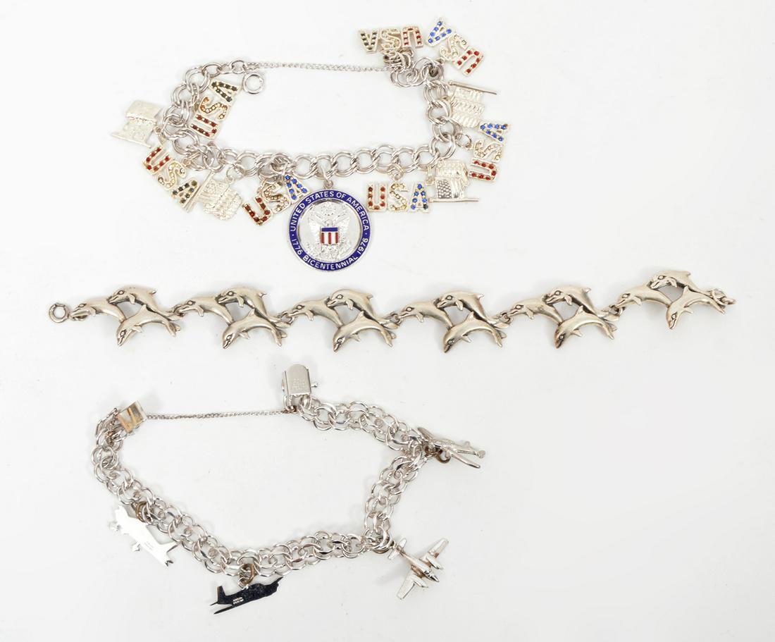 3 Sterling Silver Charm Bracelets (1 of 8)