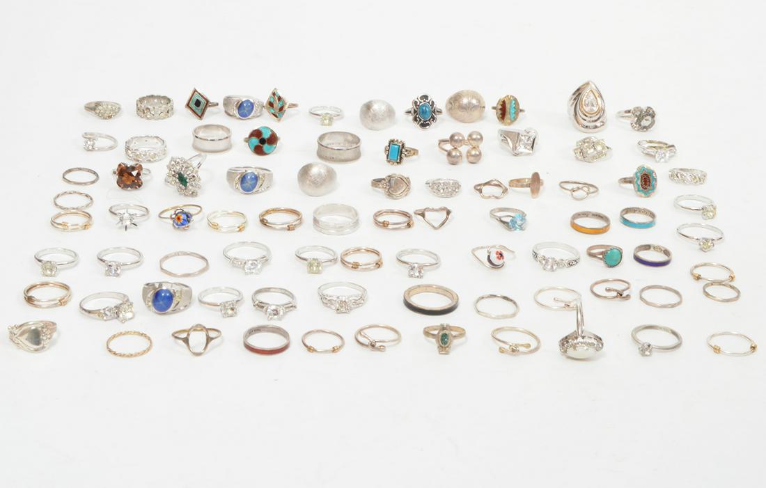 85 Sterling Silver Rings Various Sizes (1 of 7)