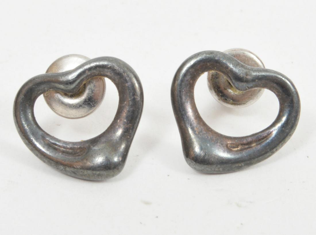 Tiffany & Co Sterling Silver Heart Post Earrings (1 of 3)