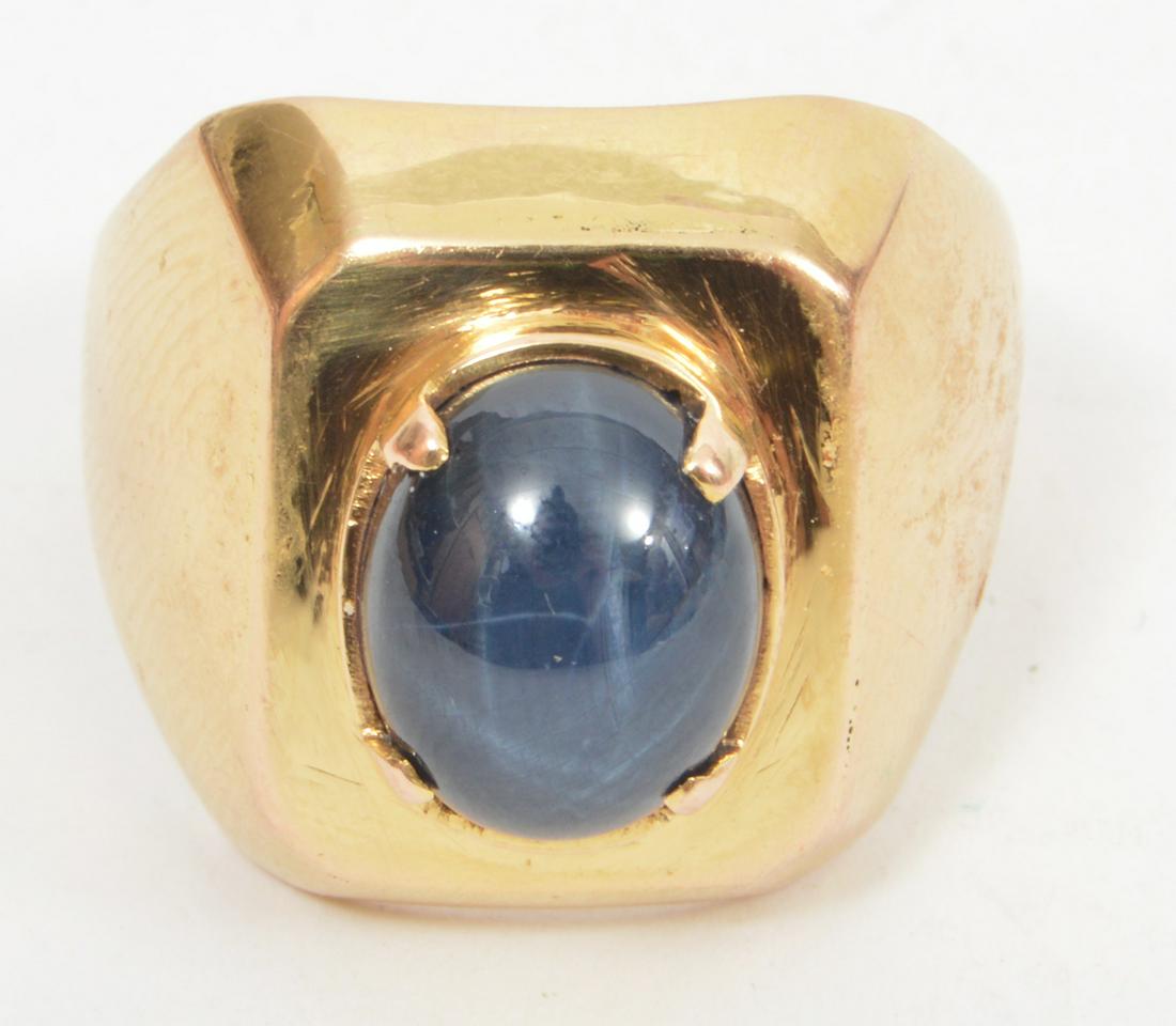 Blue Star Sapphire 18k gold Ring Size 10 (1 of 4)