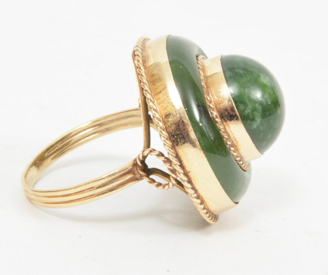 Jade and 14k Yellow Gold Ring Size 10 (1 of 4)