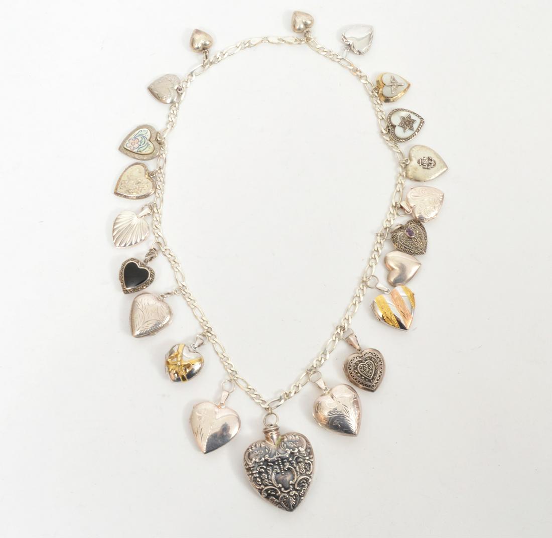 Sterling Heart Charm Locket Perfume Necklace 22" (1 of 12)