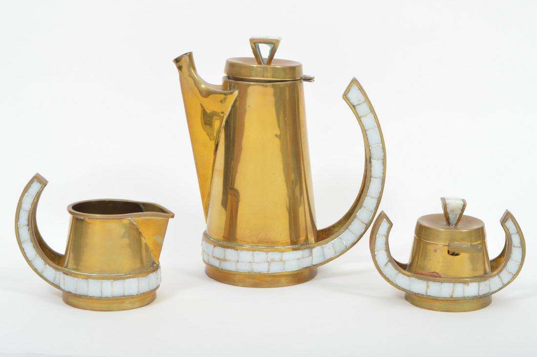 Salvador Vara Teran Brass & Mosaic Coffee Set (1 of 10)