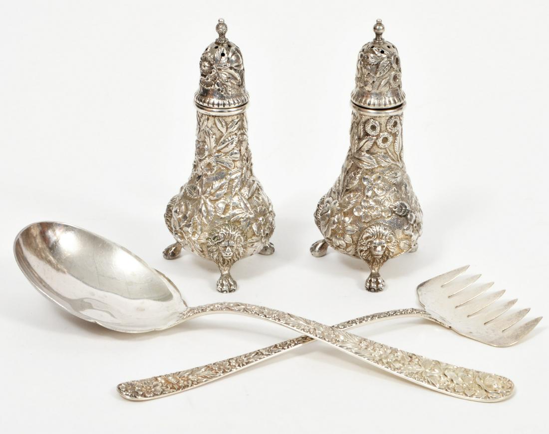 S Kirk Repousse Sterling Salt Pepper Fork Spoon (1 of 9)