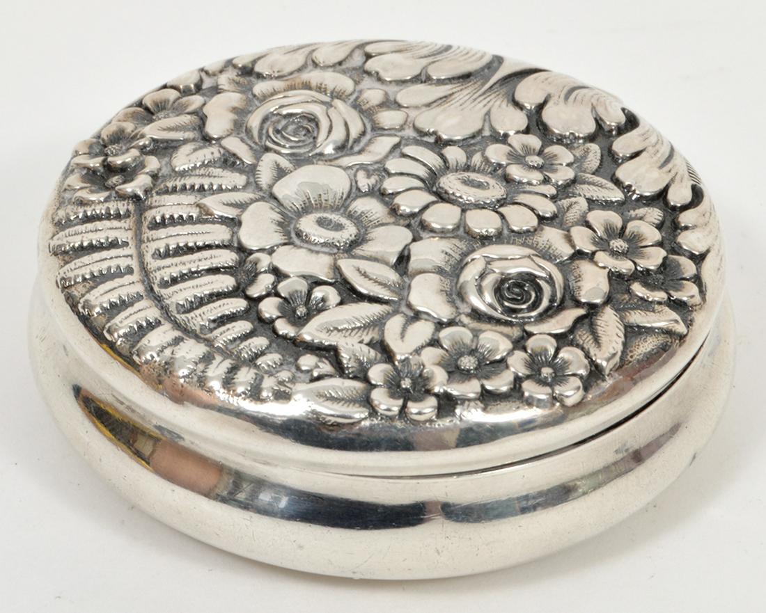 Tiffany & Co Sterling Repousse Round Box (1 of 8)