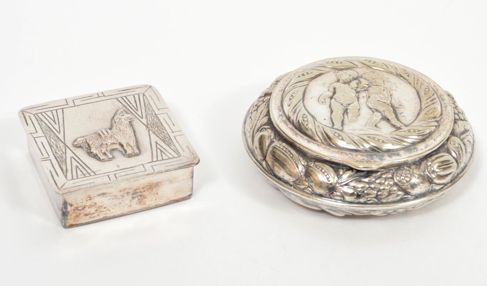2 Sterling Peruvian Alpaca Trinket Boxes (1 of 7)