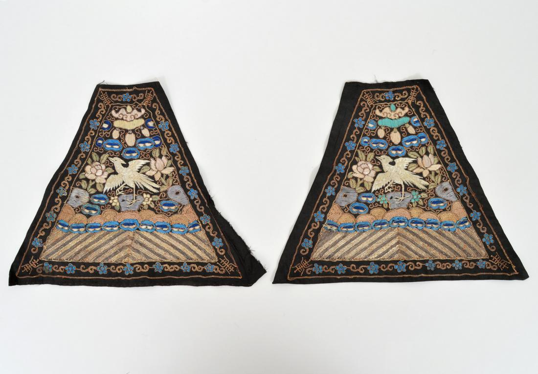 2 Chinese Embroidered Rank Badges (1 of 8)