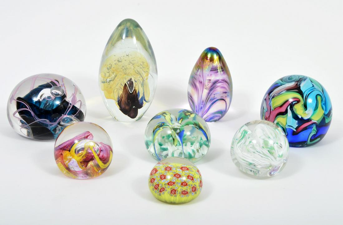 8 Art Glass Paper Weights (1 of 15)