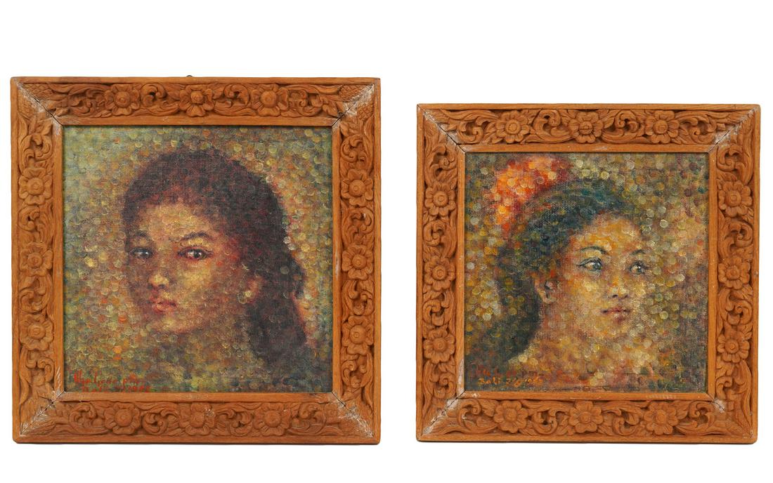 Two I Gusti Nyoman Gede Portrait Paintings (1 of 8)