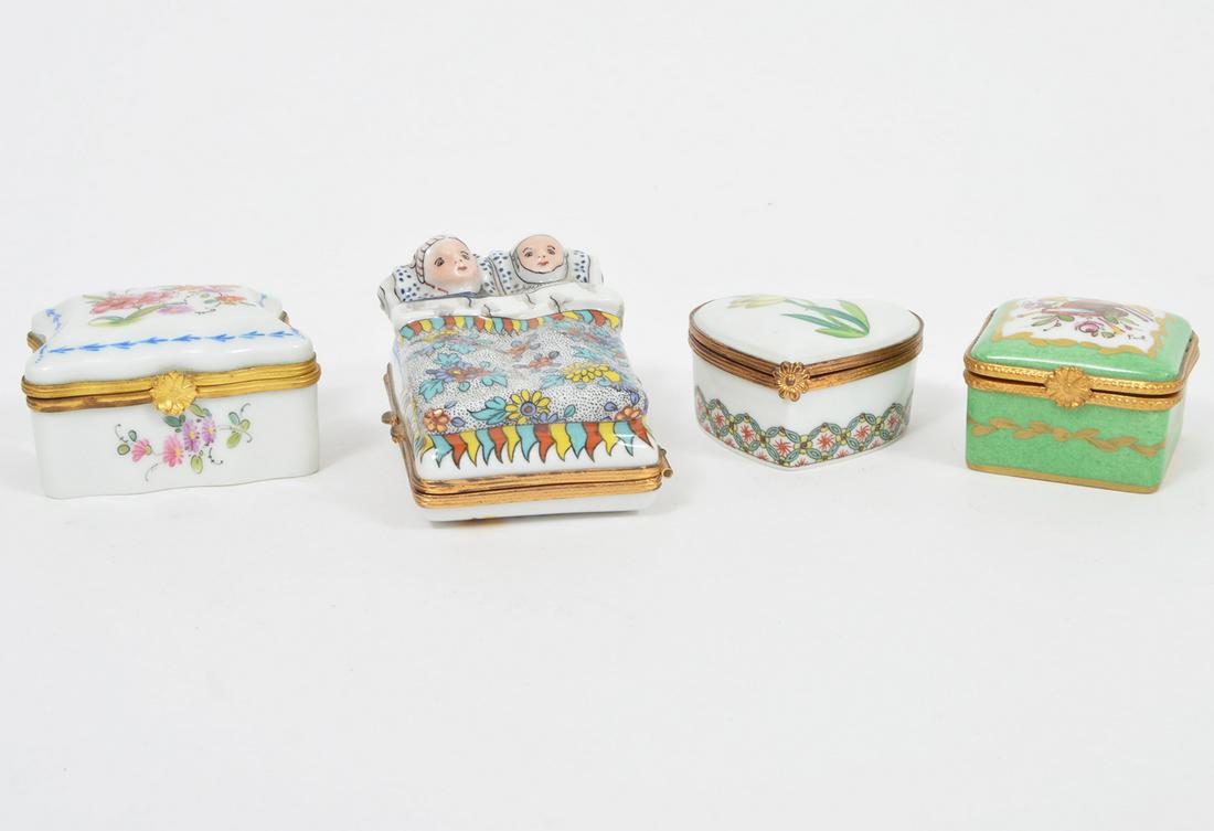 4 Limoges Porcelain Trinket Boxes (1 of 6)