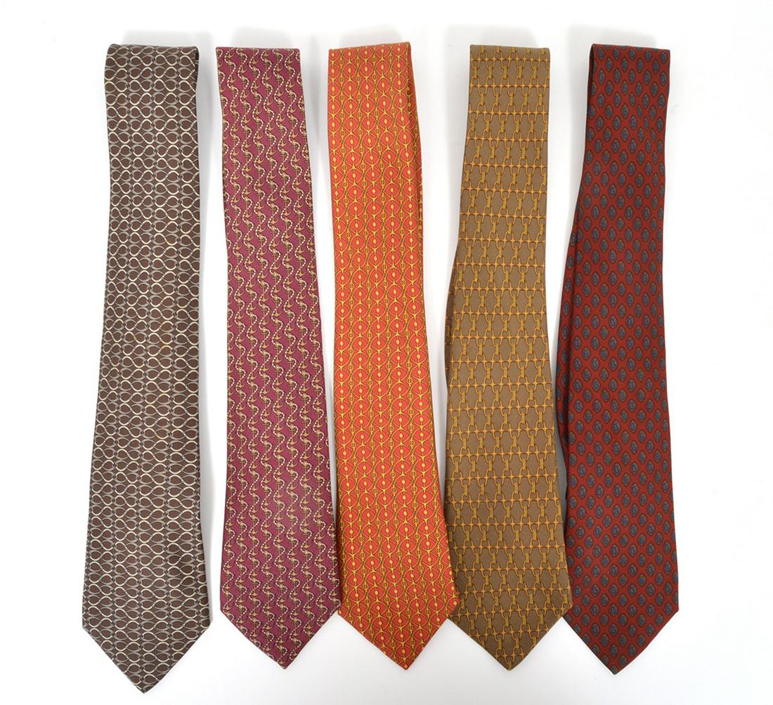 Lot of Hermes Ferragamo Neck Ties (1 of 7)