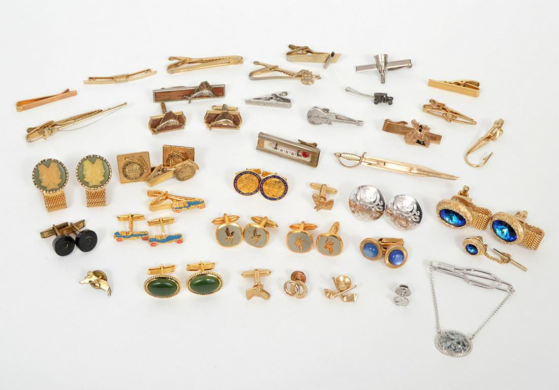 Lot of Cufflinks & Tie Bars / Clips (1 of 7)