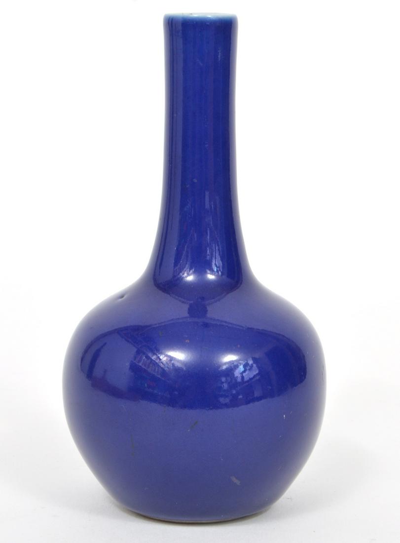 Antique Chinese Blue Monochrome Bud Vase (1 of 6)