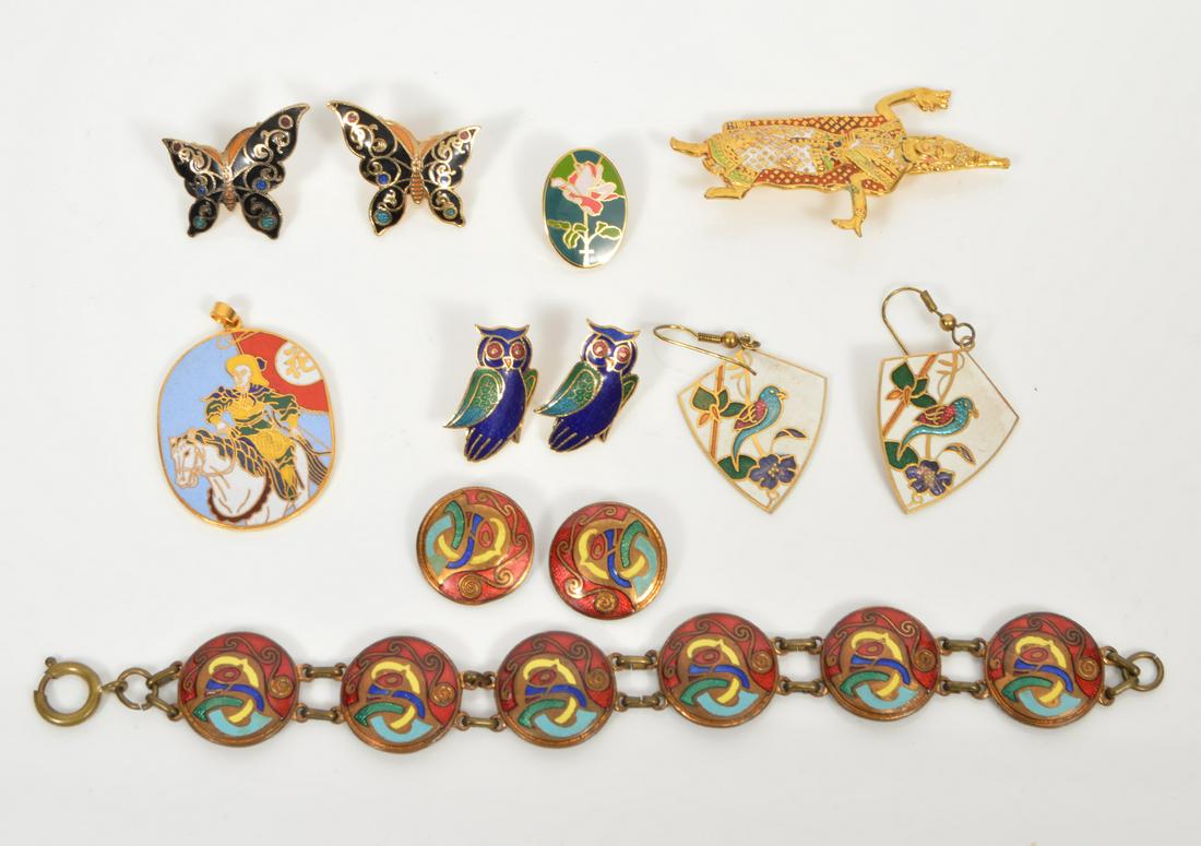 8 Pcs Enamel Cloisonne Jewelry Earrings Bracelet (1 of 4)