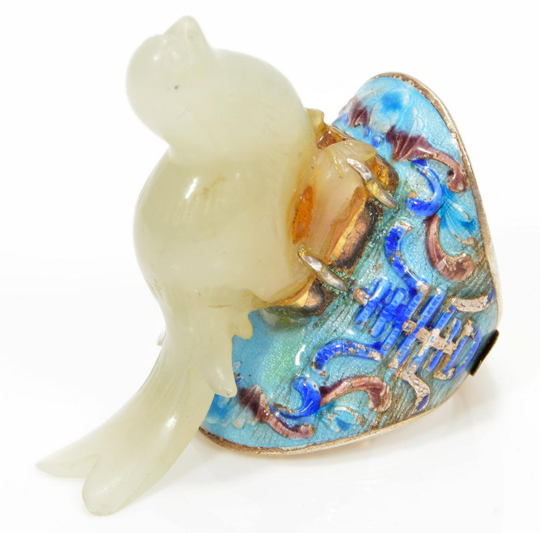 Chinese Jade, Silver and Enamel Ring (1 of 12)