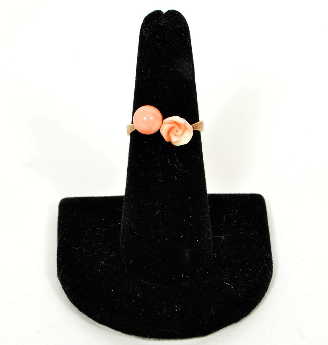 Angleskin Coral 10k Yellow Gold Ring Size 6.5 (1 of 8)