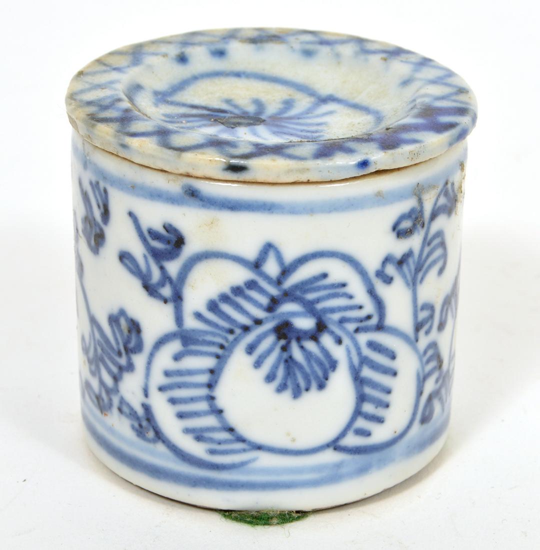 Antique Chinese Ceramic Blue & White Lidded Jar (1 of 8)