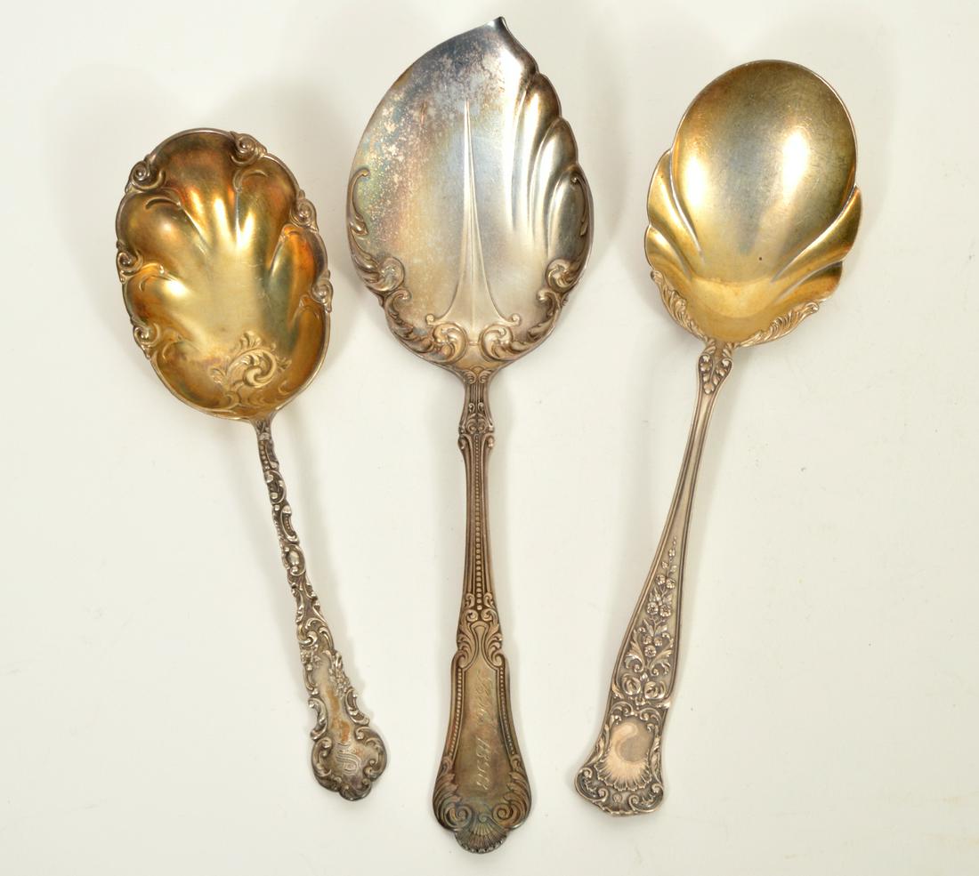 3 Sterling Silver Large Serving Spoons (1 of 9)