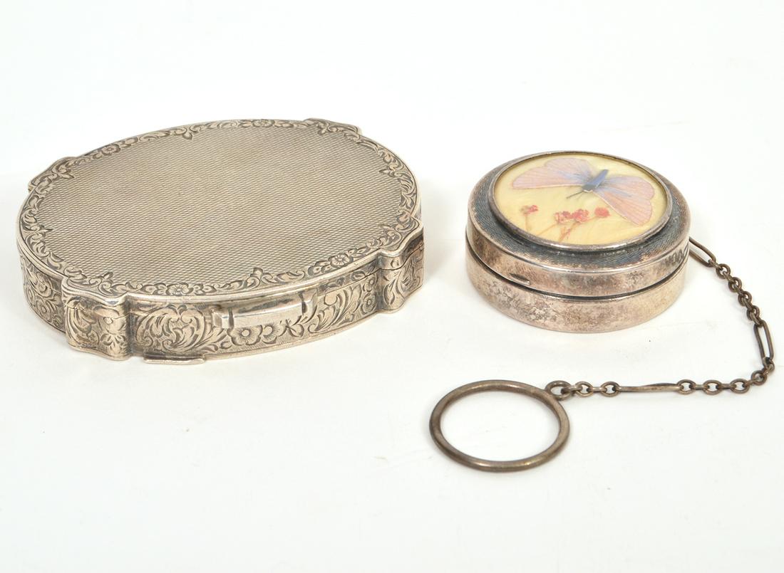 Antique Butterfly Wing Box & 900 Silver Box (1 of 9)