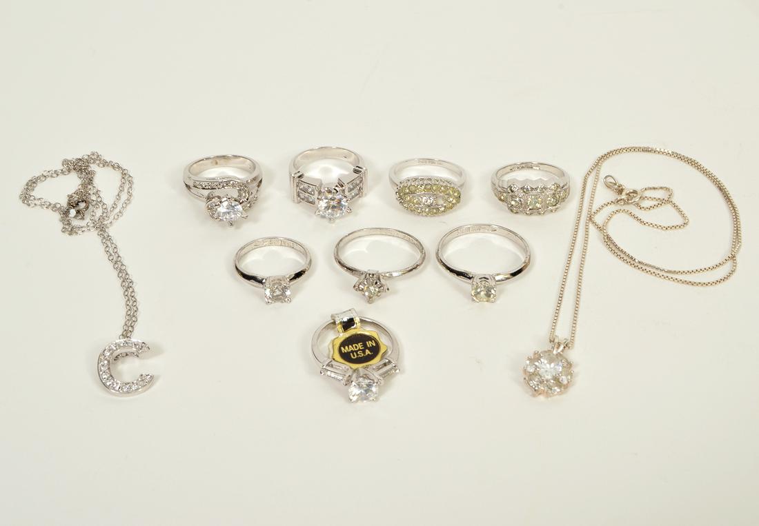 Assortment of Sterling Jewelry Necklaces & Rings (1 of 7)
