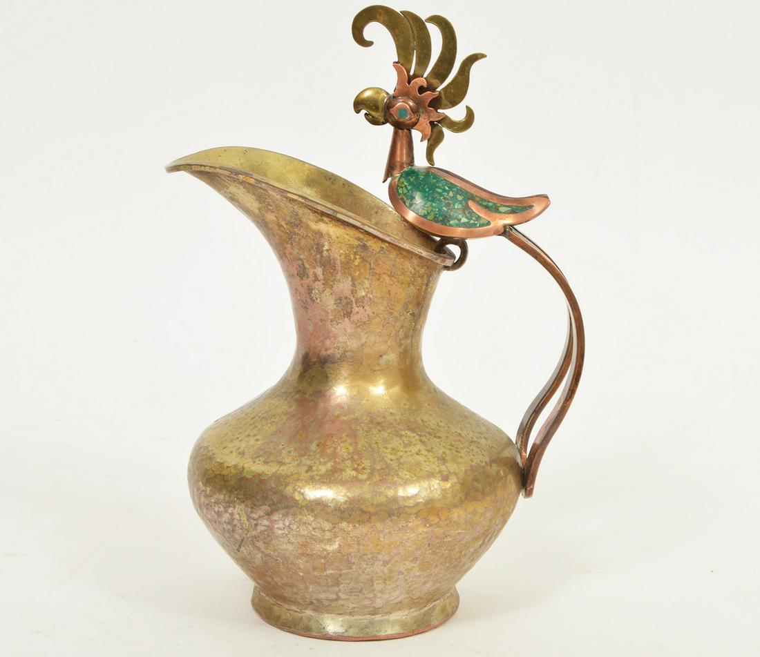 Villasanna Taxco Married Metal Turquoise Pitcher (1 of 6)