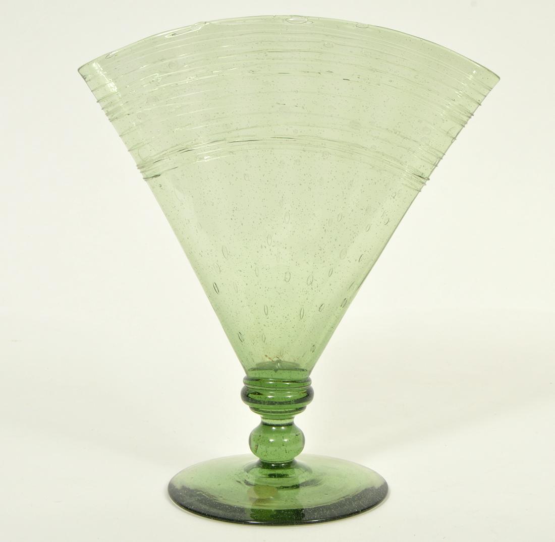 Attributed to Steuben Threaded Fan Vase (1 of 6)