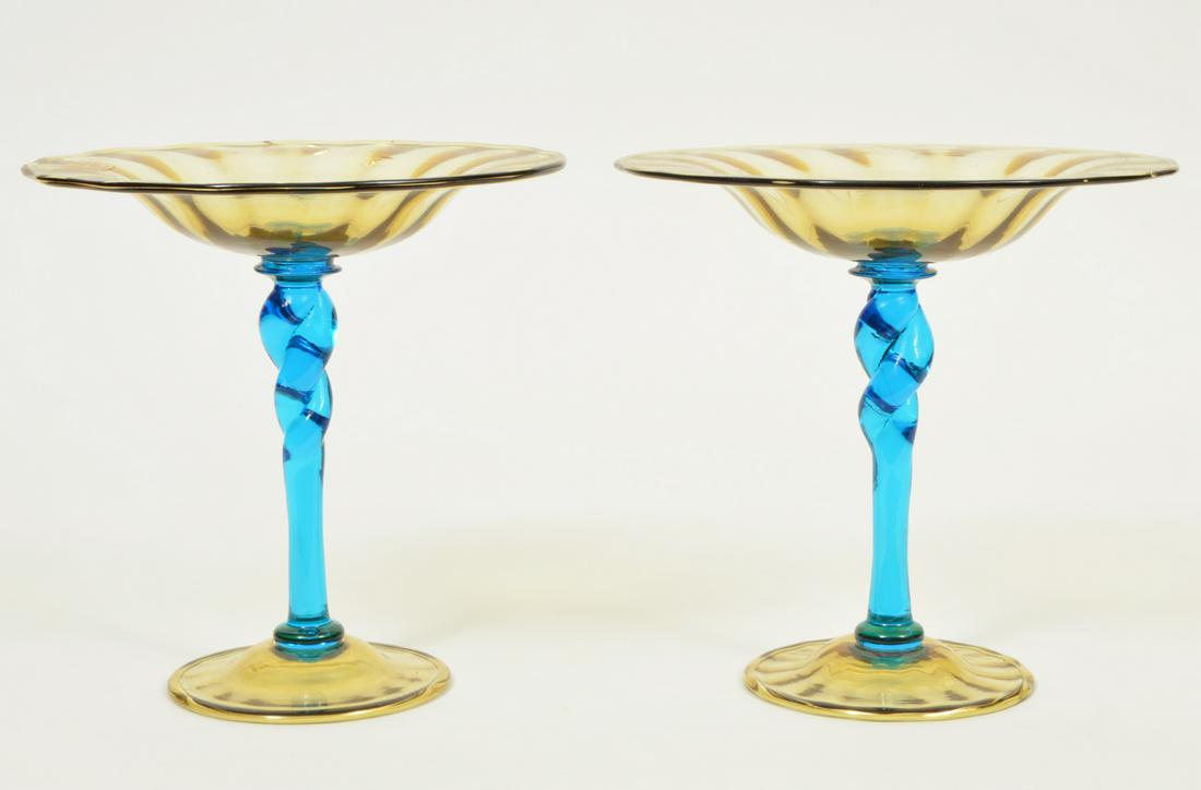 Pair of Steuben Art Glass Compotes (1 of 5)